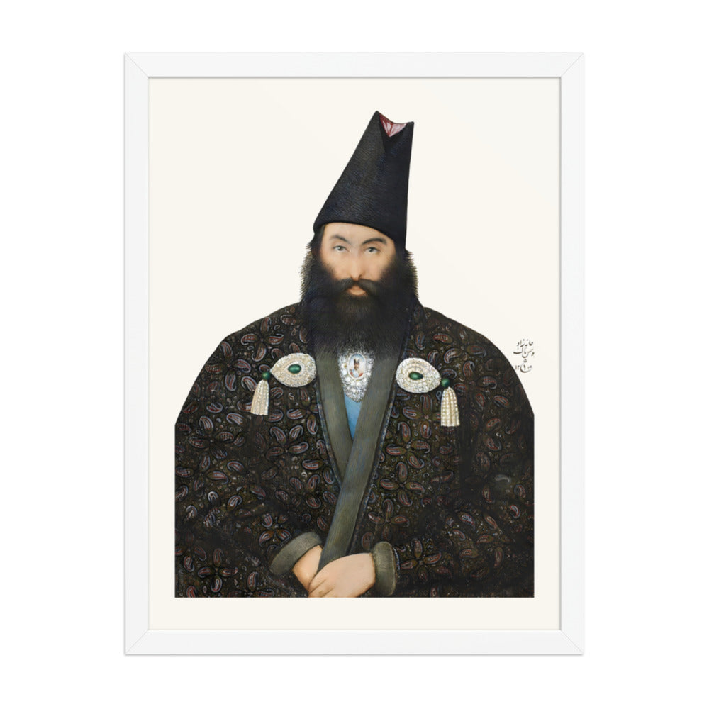 Portrait of a Gentleman, by Yahya Ghaffari, 1877 | Restored Qajar Painting — view 8