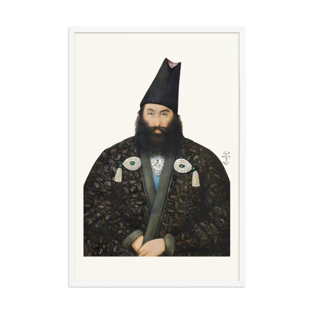 Portrait of a Gentleman, by Yahya Ghaffari, 1877 | Restored Qajar Painting — view 9