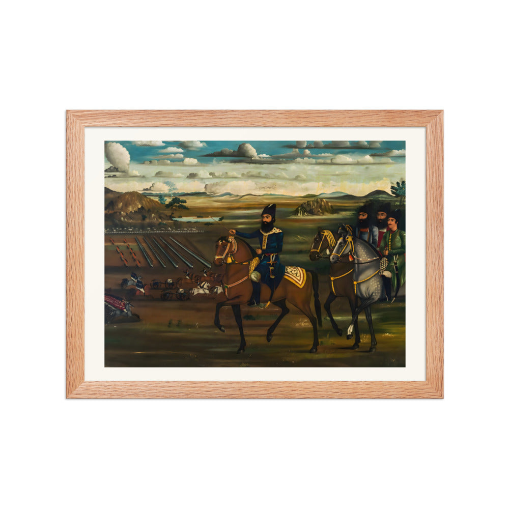 A Mounted Commander Surveys the Field | Restored Qajar Painting — view 4