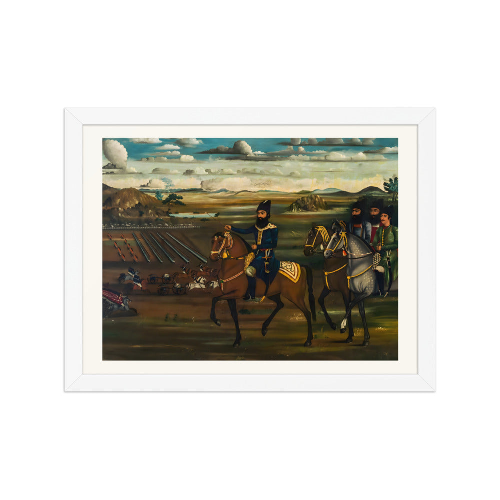A Mounted Commander Surveys the Field | Restored Qajar Painting — view 7