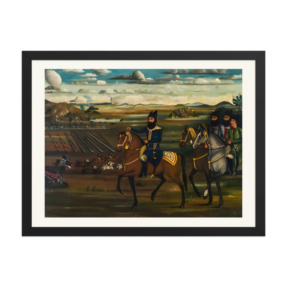 A Mounted Commander Surveys the Field | Restored Qajar Painting — view 2