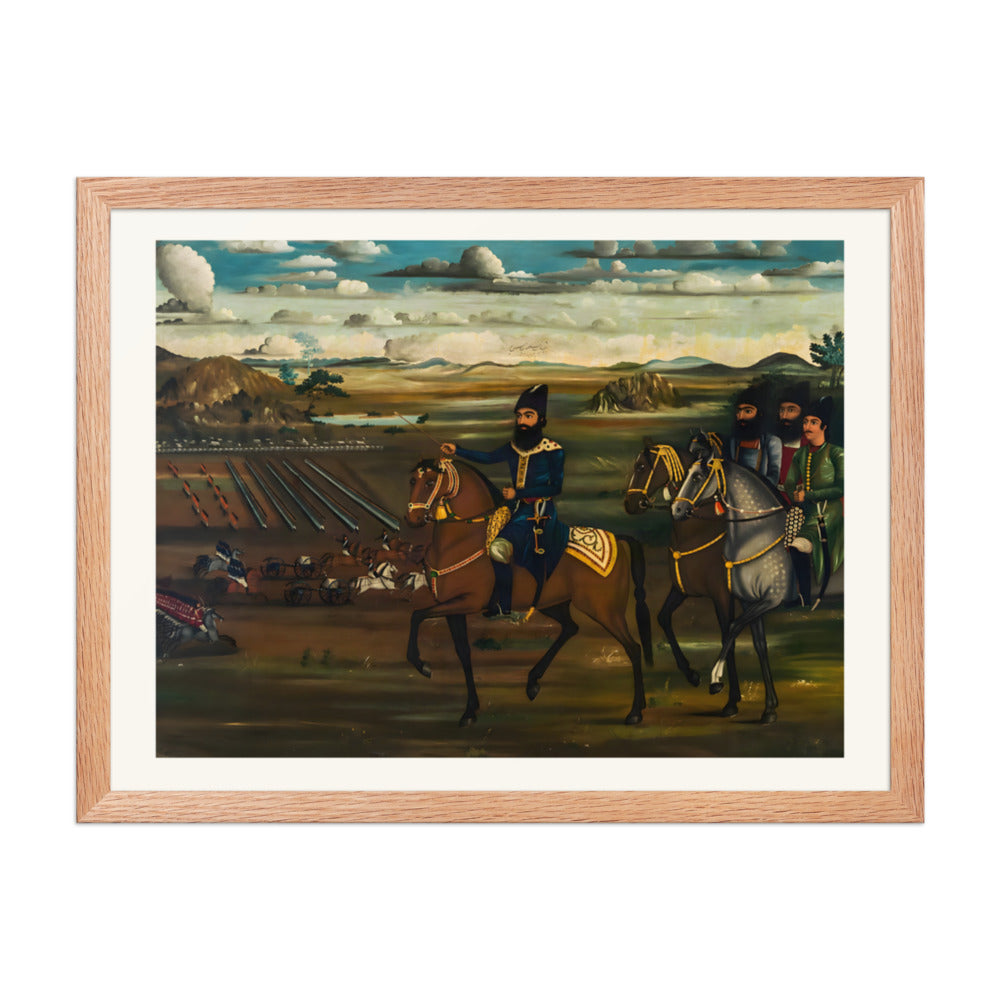 A Mounted Commander Surveys the Field | Restored Qajar Painting — view 5