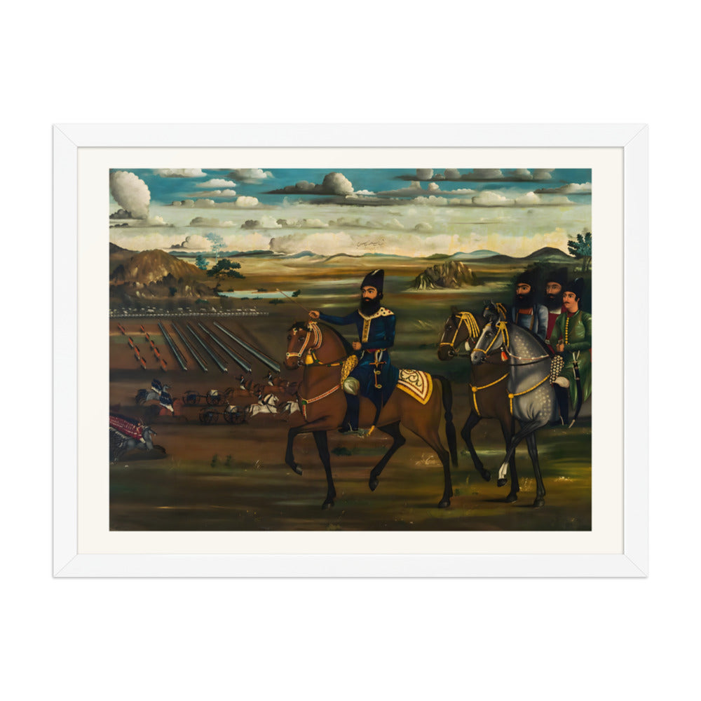 A Mounted Commander Surveys the Field | Restored Qajar Painting — view 8
