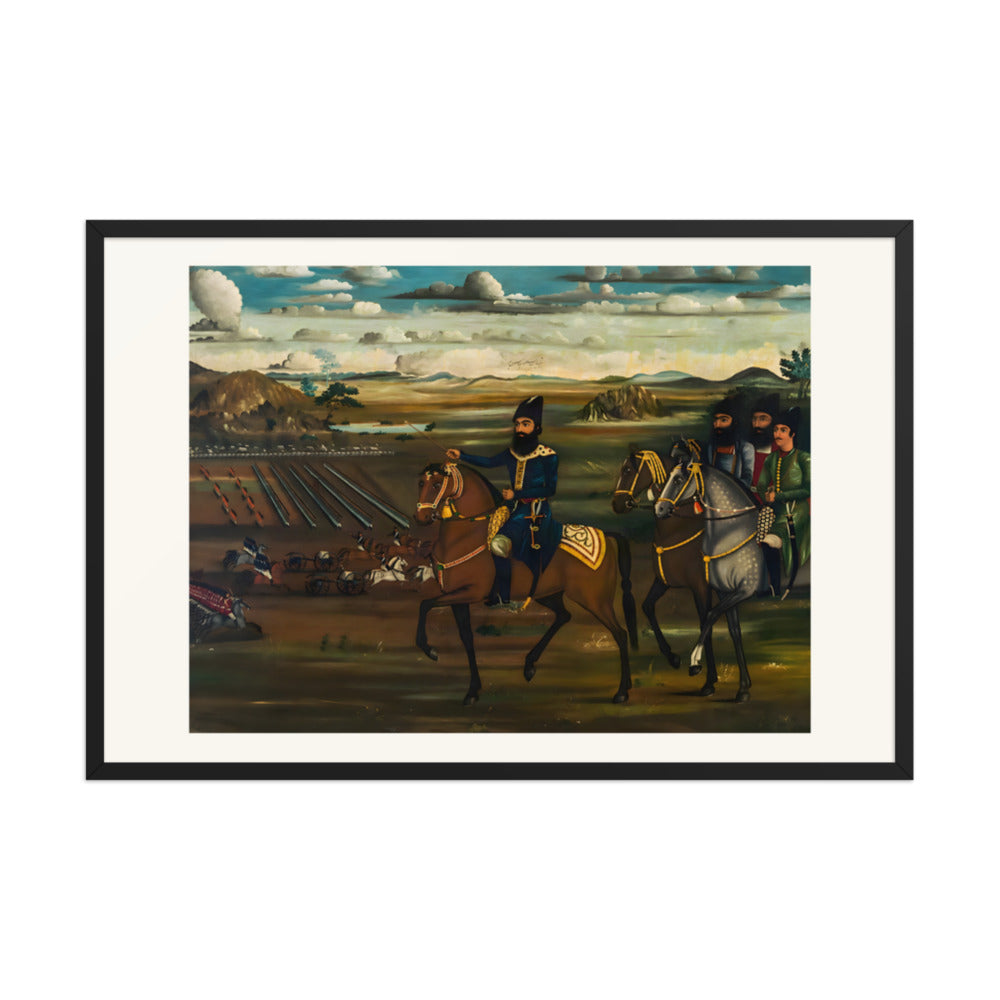 A Mounted Commander Surveys the Field | Restored Qajar Painting — view 3