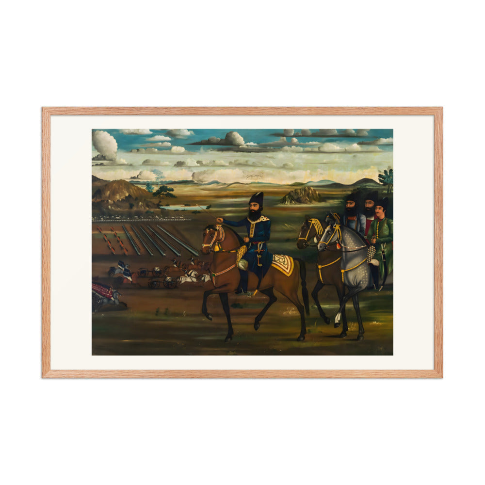 A Mounted Commander Surveys the Field | Restored Qajar Painting — view 6