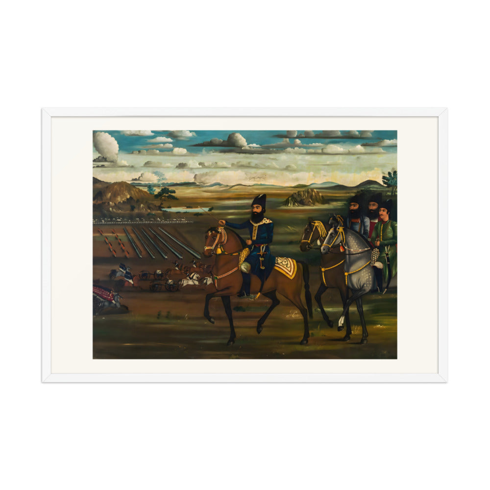 A Mounted Commander Surveys the Field | Restored Qajar Painting — view 9