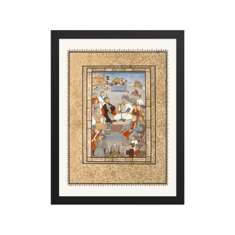 A Ruler Receives an Ambassador | Restored Qajar Painting