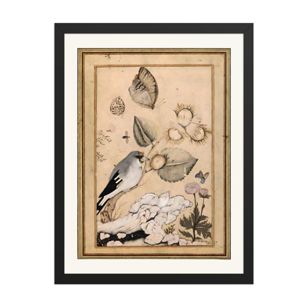 Rose and Nightingale, by Shafi Abbasi | Restored Qajar Painting — view 2