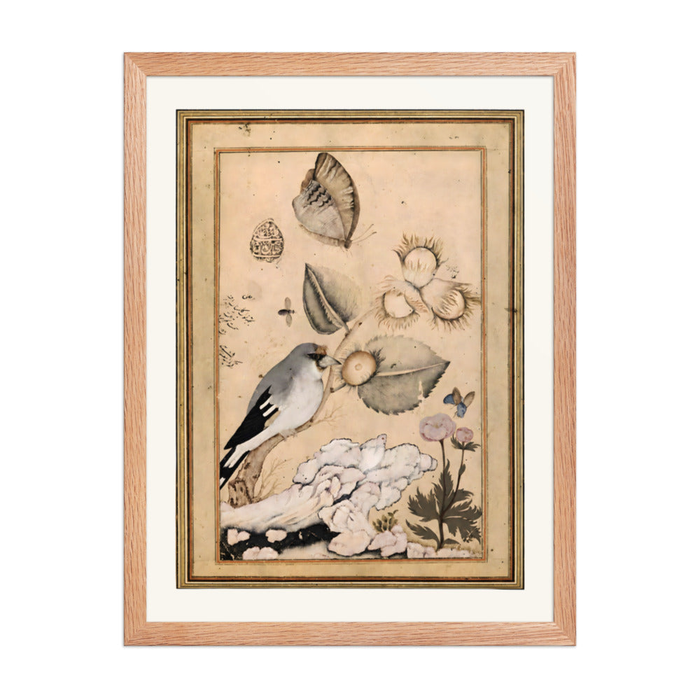 Rose and Nightingale, by Shafi Abbasi | Restored Qajar Painting — view 5