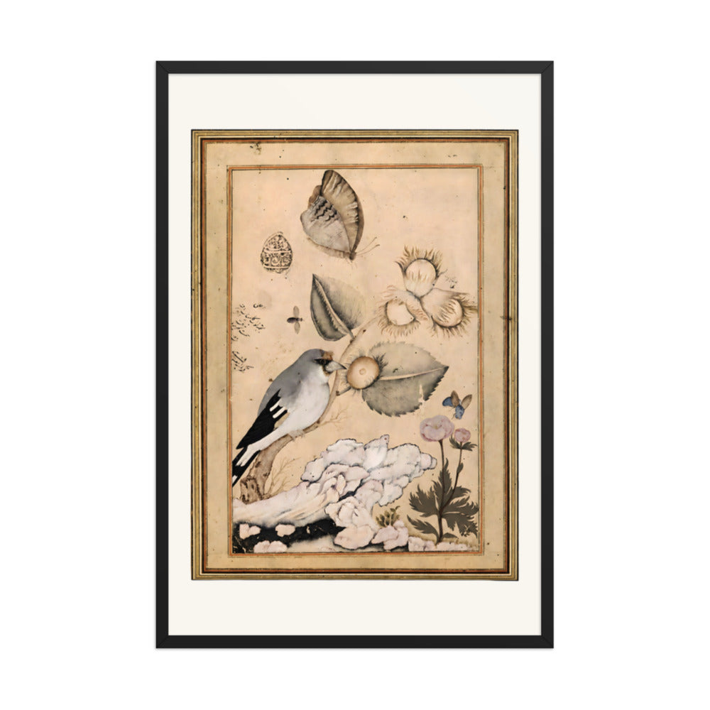 Rose and Nightingale, by Shafi Abbasi | Restored Qajar Painting — view 3