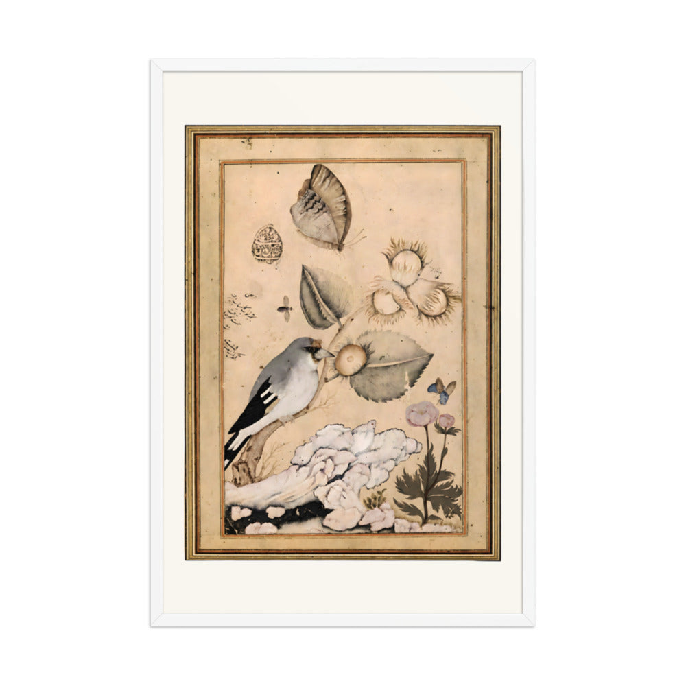 Rose and Nightingale, by Shafi Abbasi | Restored Qajar Painting — view 9