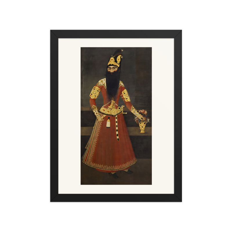 Fath-Ali Shah, Full Length, by Abdallah Khan | Restored Qajar Painting