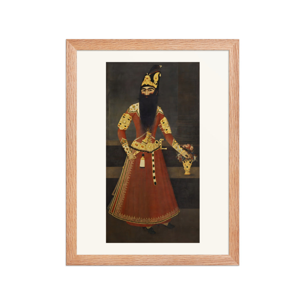Fath-Ali Shah, Full Length, by Abdallah Khan | Restored Qajar Painting — view 4
