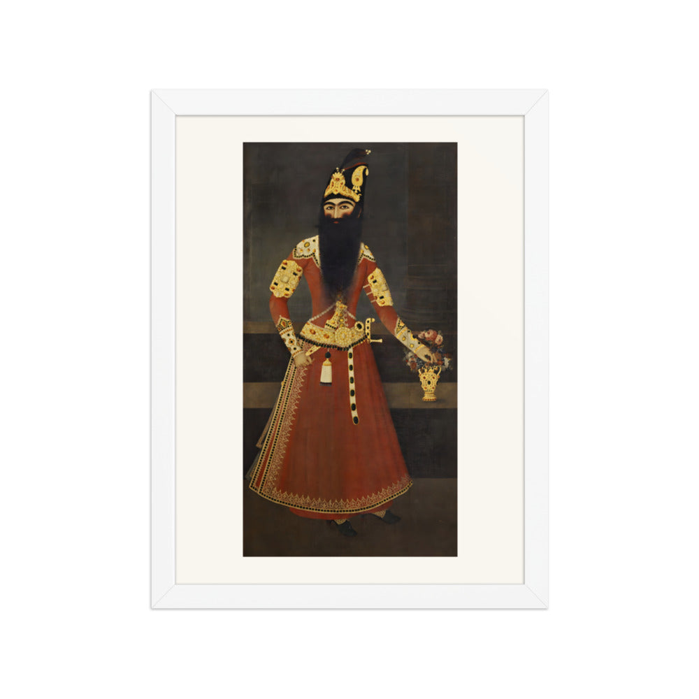 Fath-Ali Shah, Full Length, by Abdallah Khan | Restored Qajar Painting — view 7