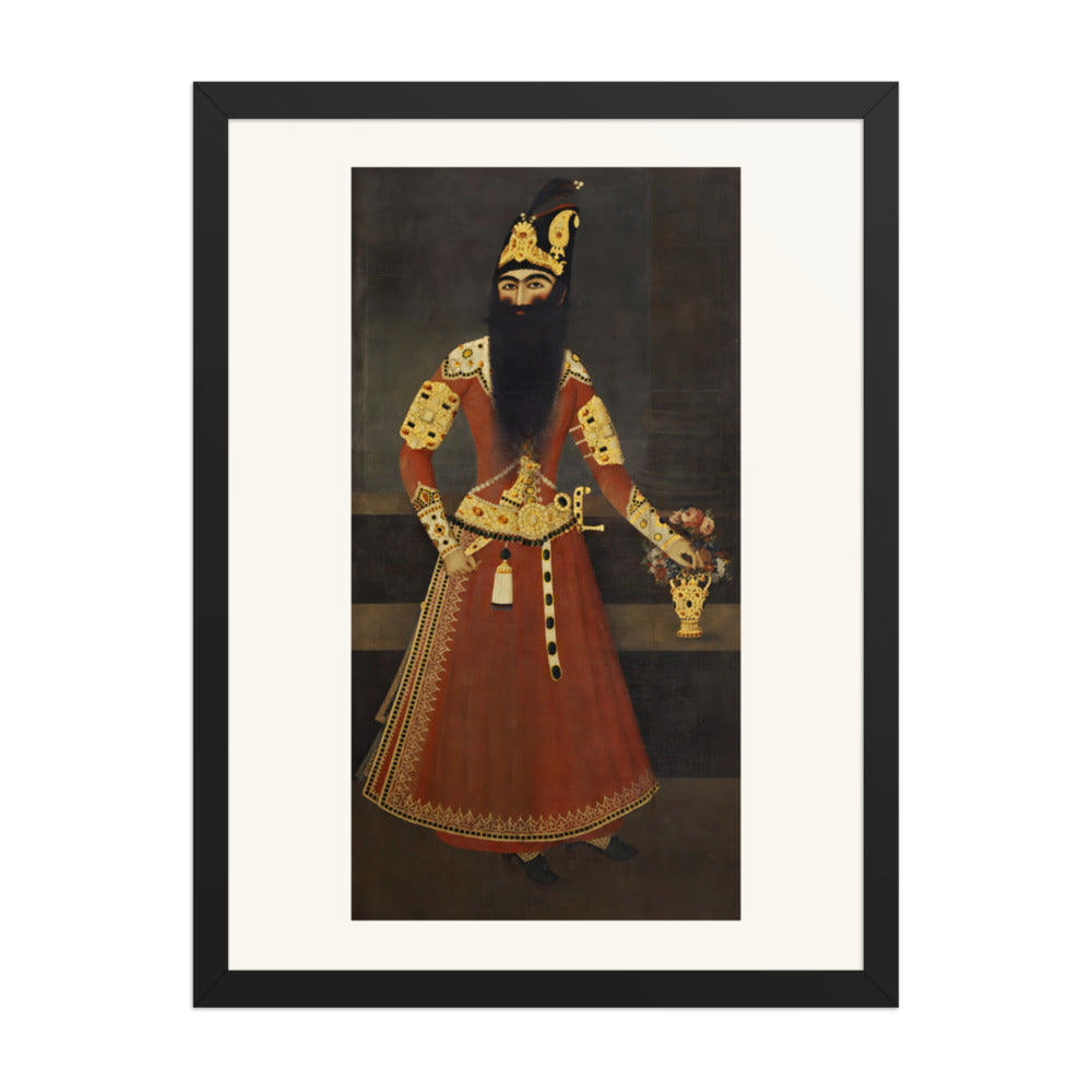 Fath-Ali Shah, Full Length, by Abdallah Khan | Restored Qajar Painting — view 2