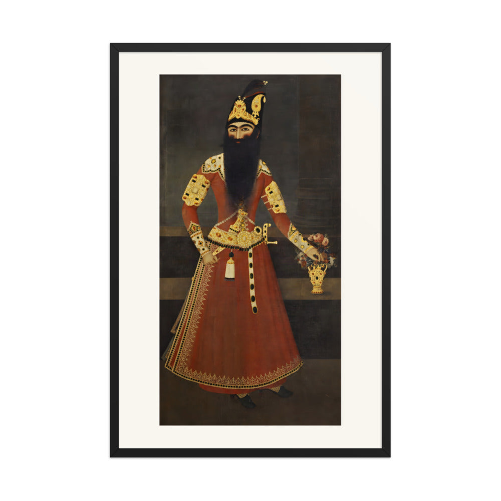 Fath-Ali Shah, Full Length, by Abdallah Khan | Restored Qajar Painting — view 3