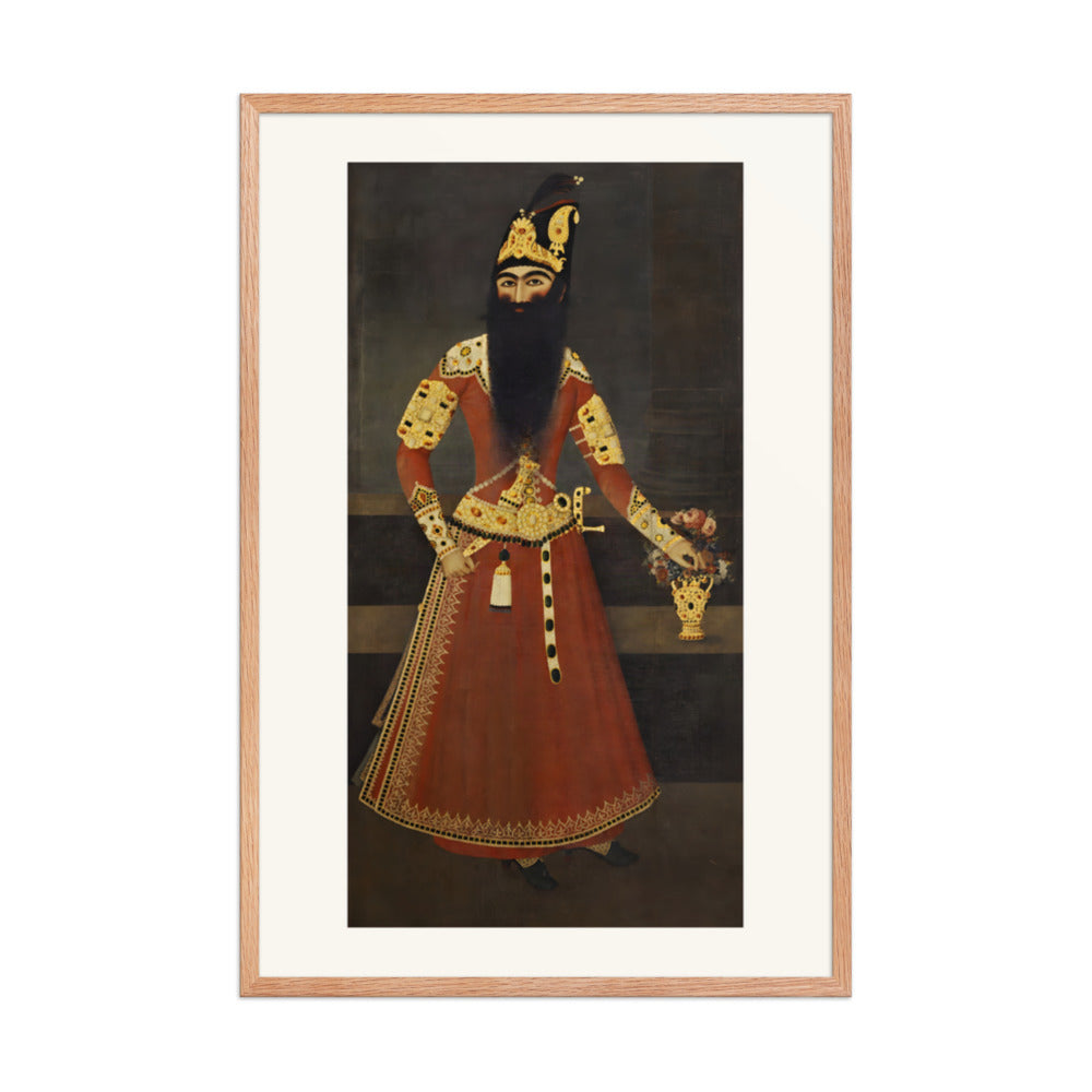 Fath-Ali Shah, Full Length, by Abdallah Khan | Restored Qajar Painting — view 6