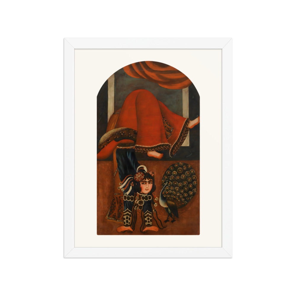 An Acrobat with a Peacock | Restored Qajar Painting — view 7