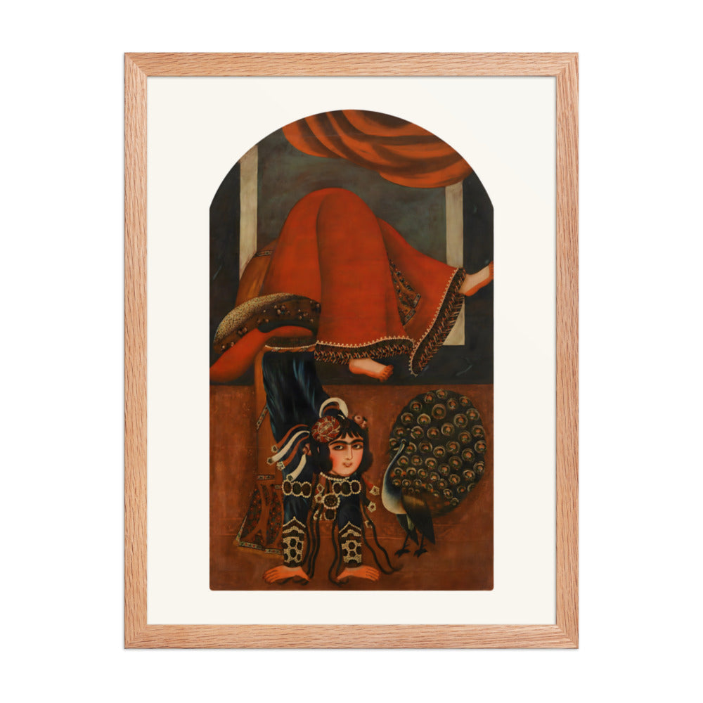 An Acrobat with a Peacock | Restored Qajar Painting — view 5