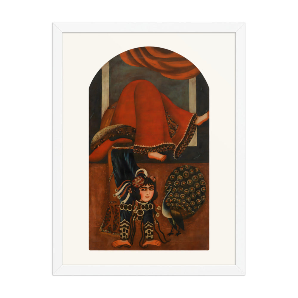 An Acrobat with a Peacock | Restored Qajar Painting — view 8