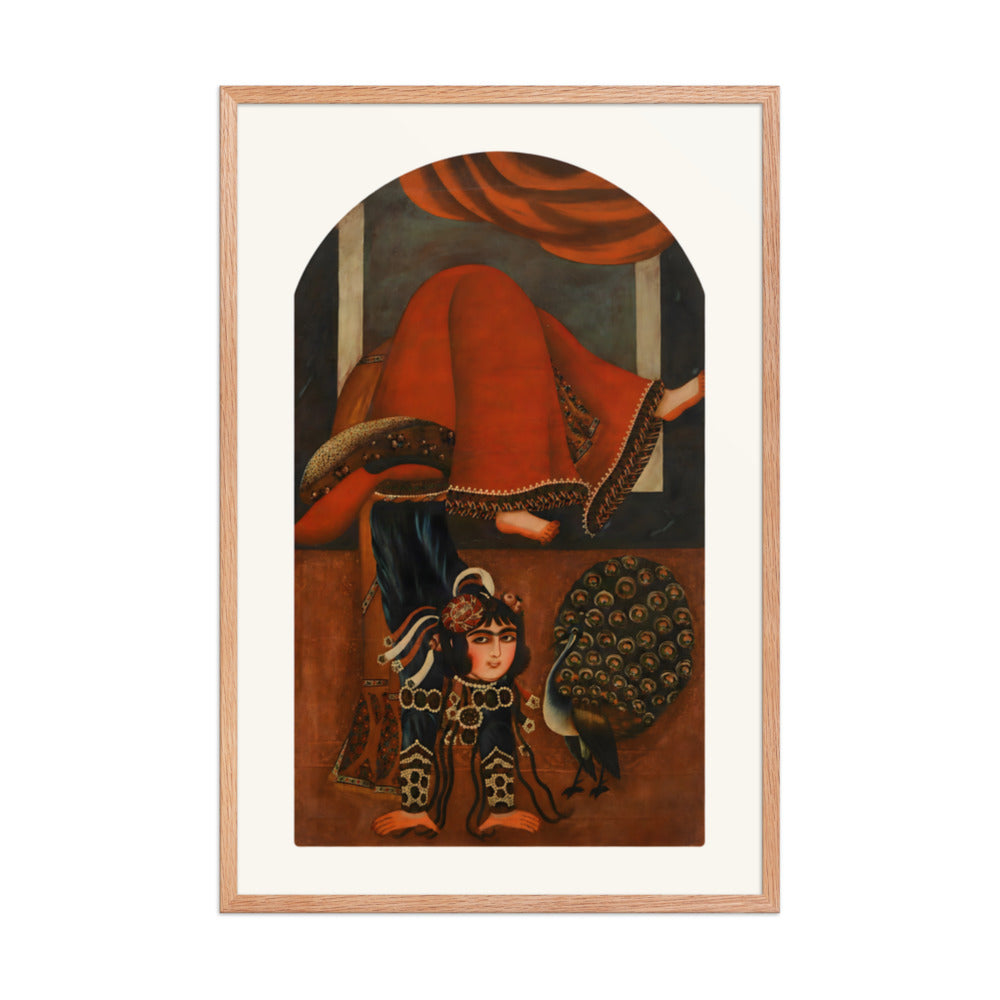 An Acrobat with a Peacock | Restored Qajar Painting — view 6