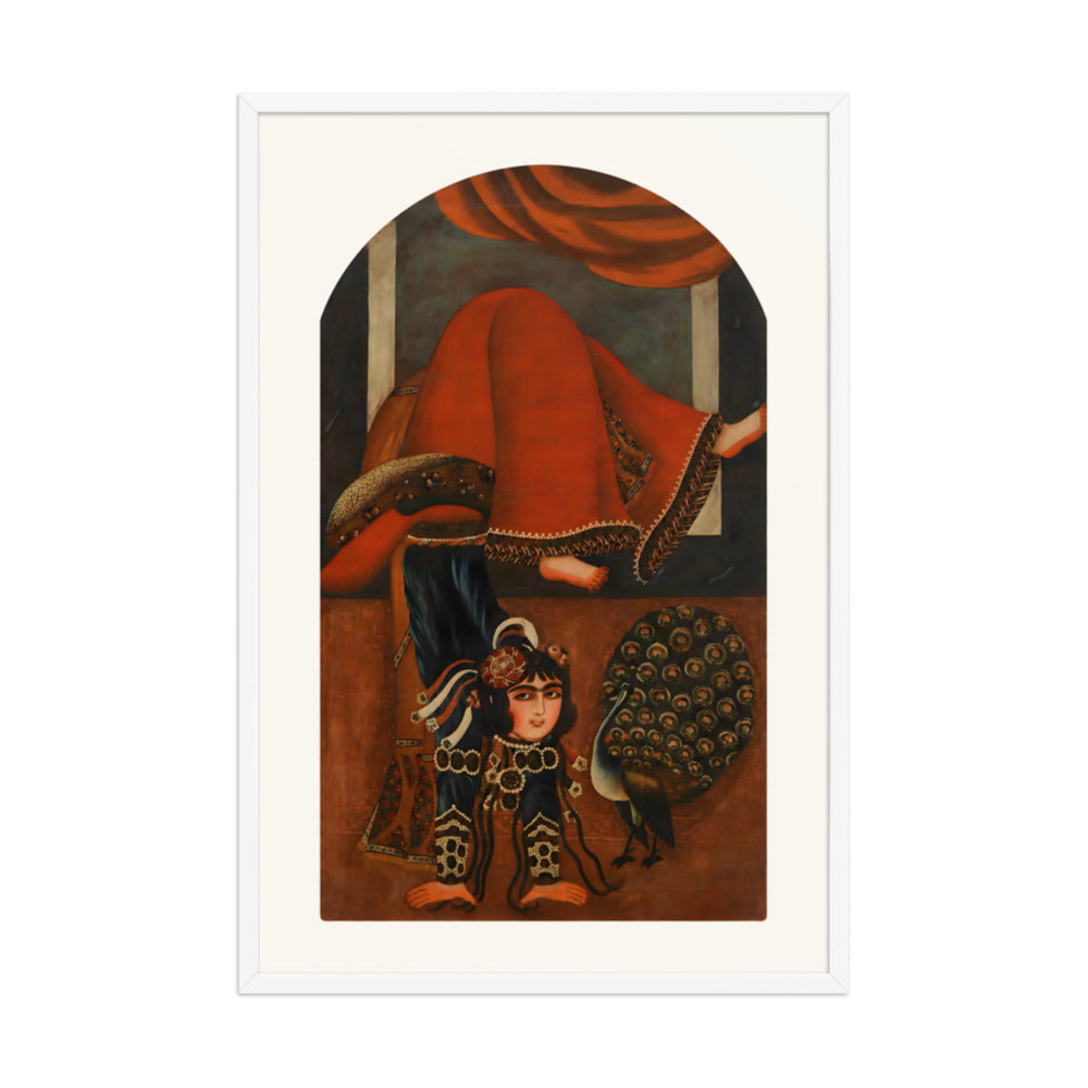 An Acrobat with a Peacock | Restored Qajar Painting — view 9