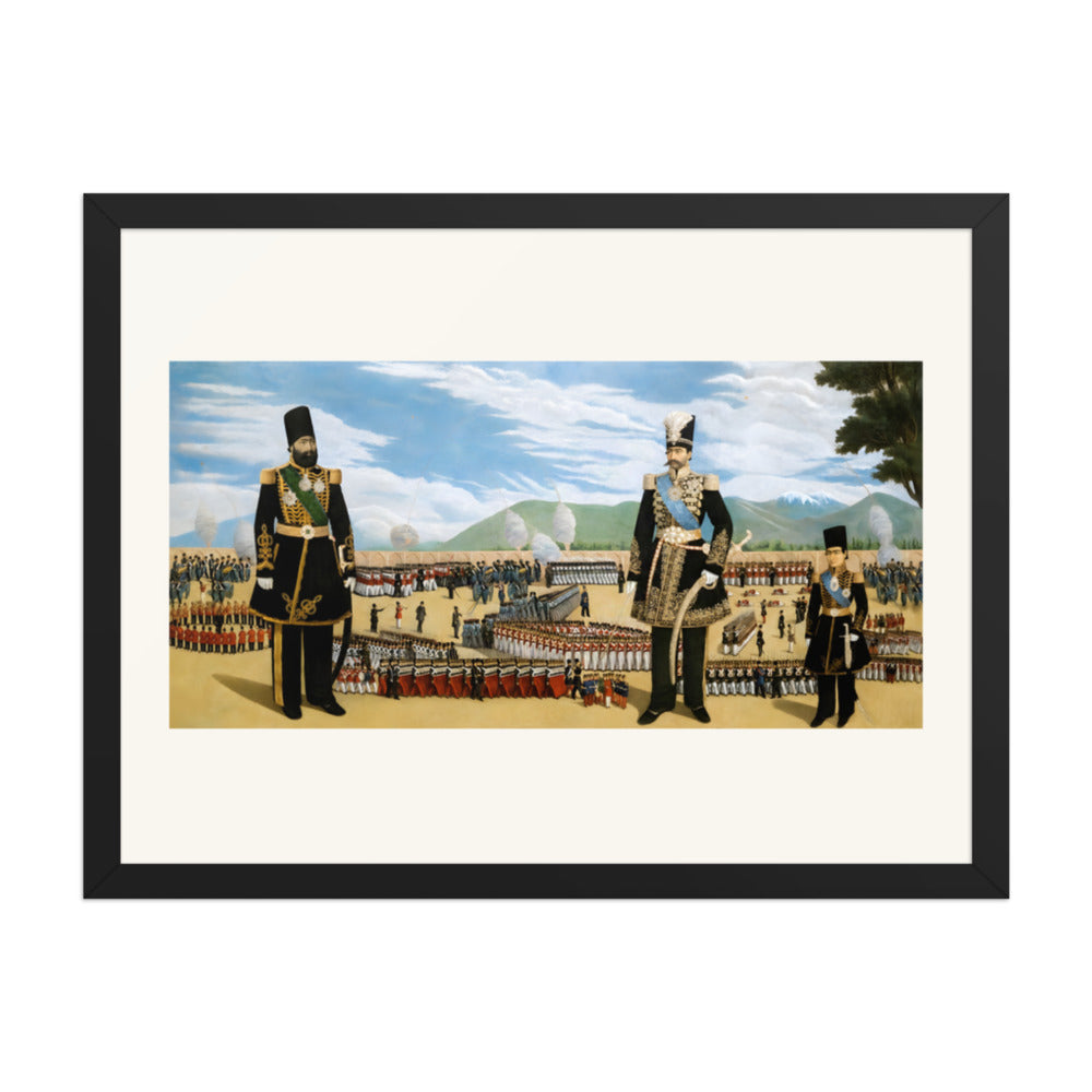 Mashq Square, Tehran, by Muhammad Hasan Afshar | Restored Qajar Painting — view 2