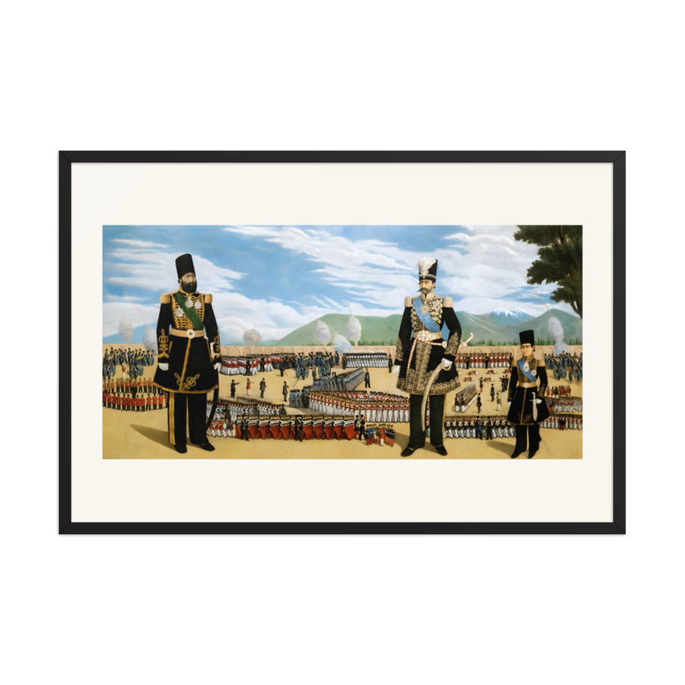 Mashq Square, Tehran, by Muhammad Hasan Afshar | Restored Qajar Painting — view 3