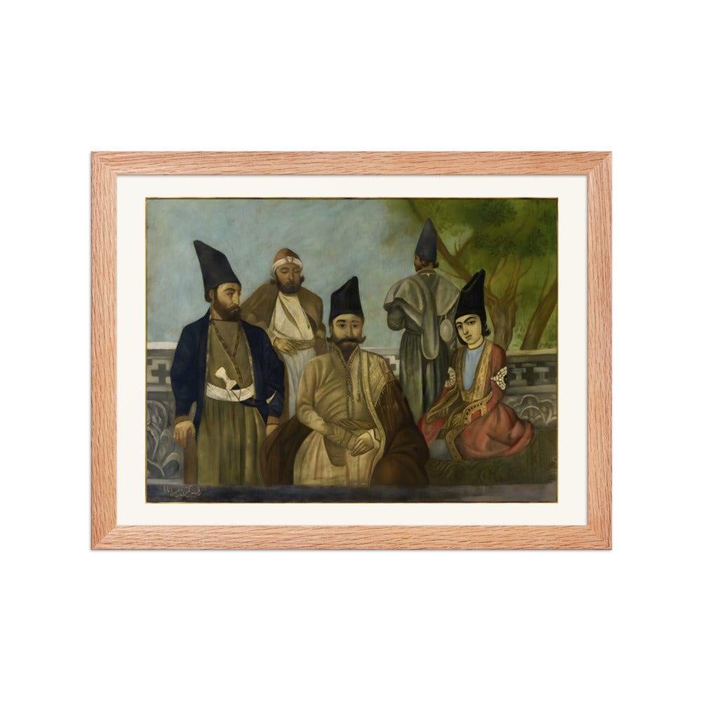 A Qajar Nobleman with His Kinsmen | Restored Qajar Painting — view 4
