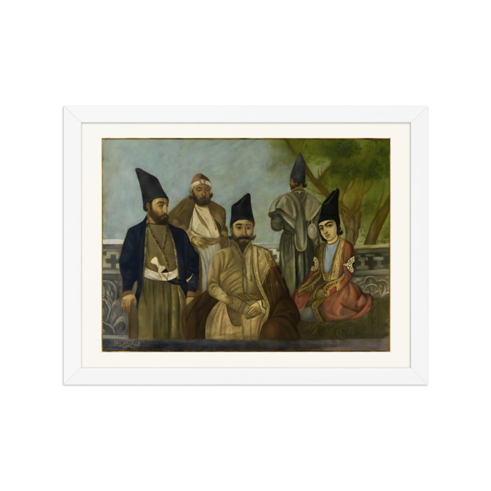 A Qajar Nobleman with His Kinsmen | Restored Qajar Painting — view 7