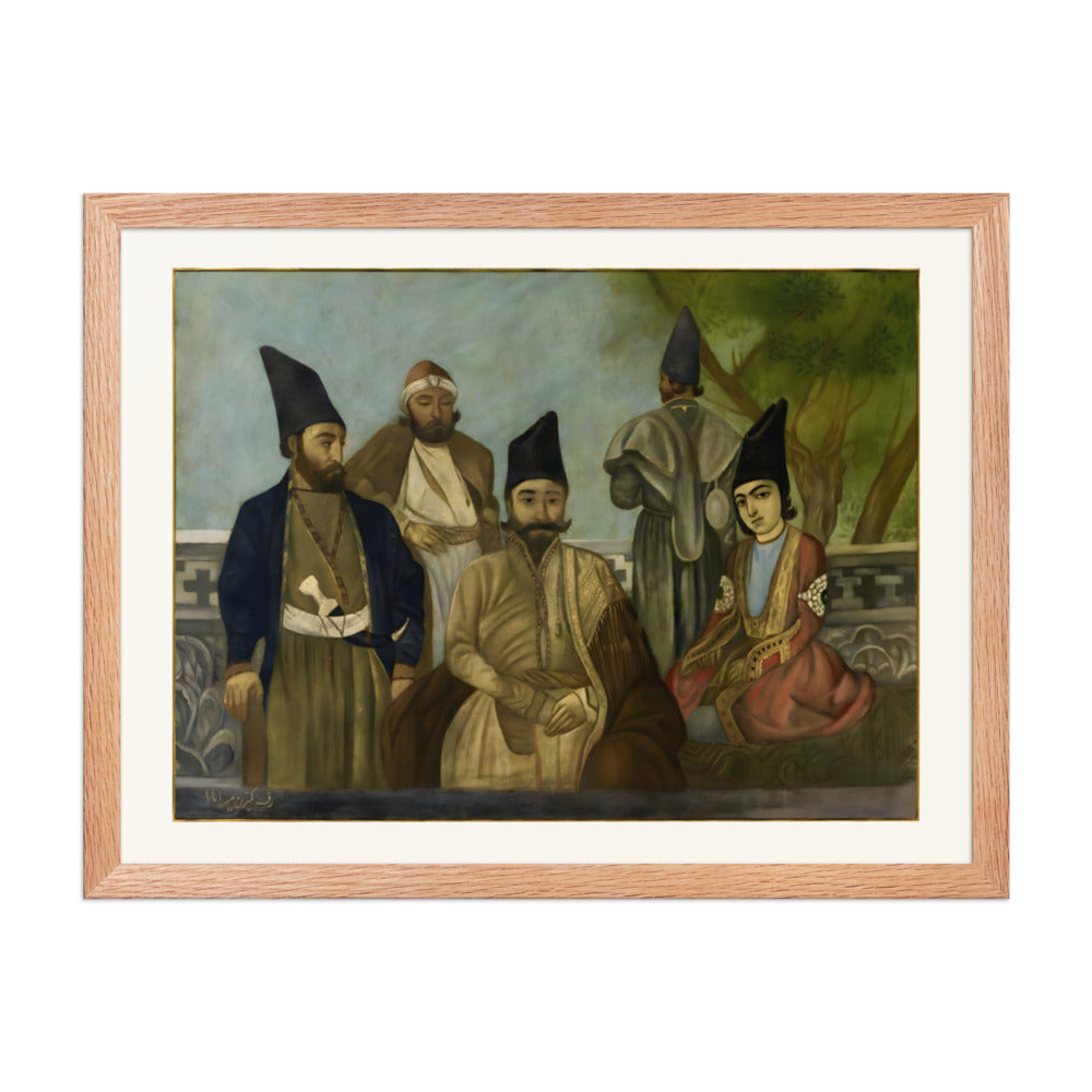 A Qajar Nobleman with His Kinsmen | Restored Qajar Painting — view 5