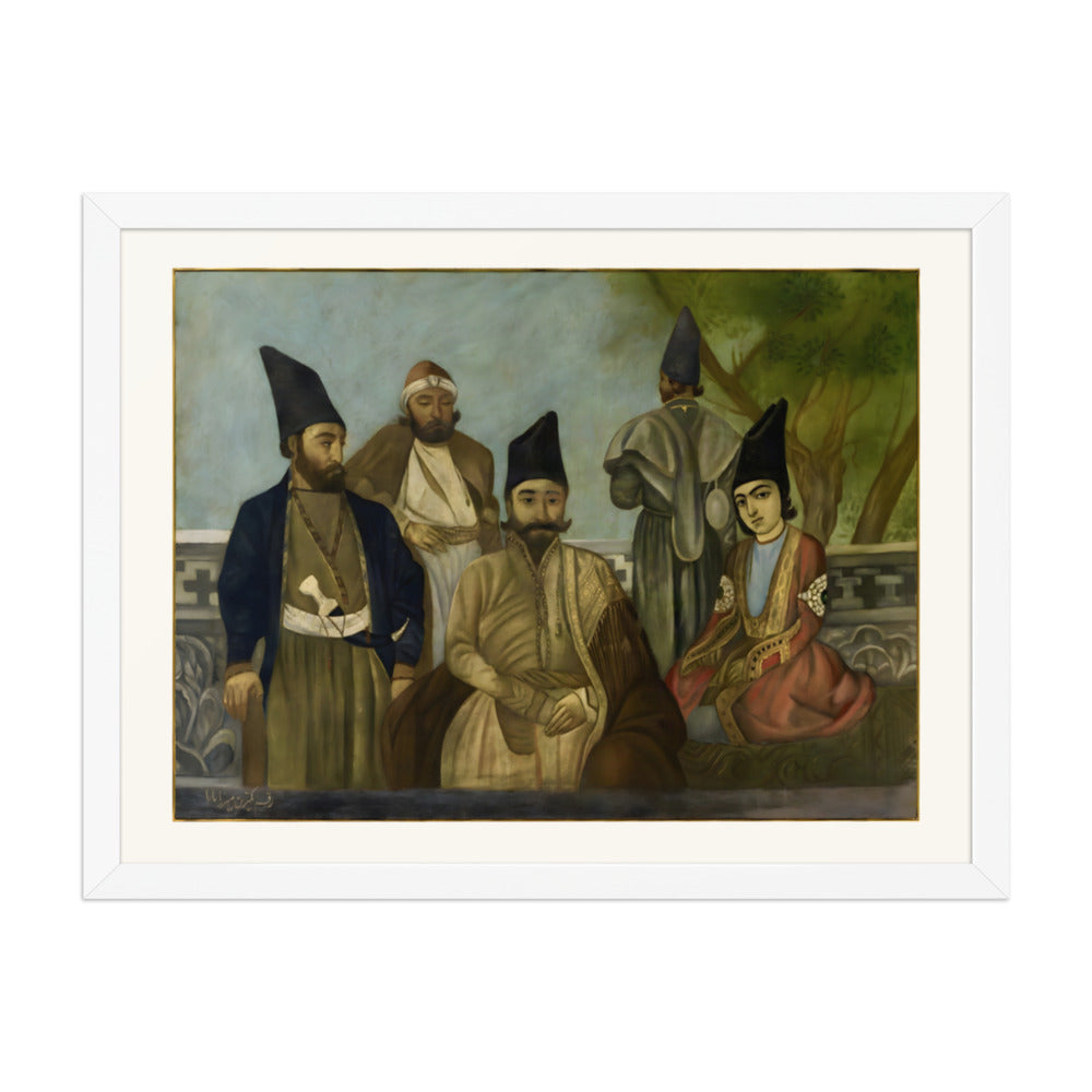 A Qajar Nobleman with His Kinsmen | Restored Qajar Painting — view 8