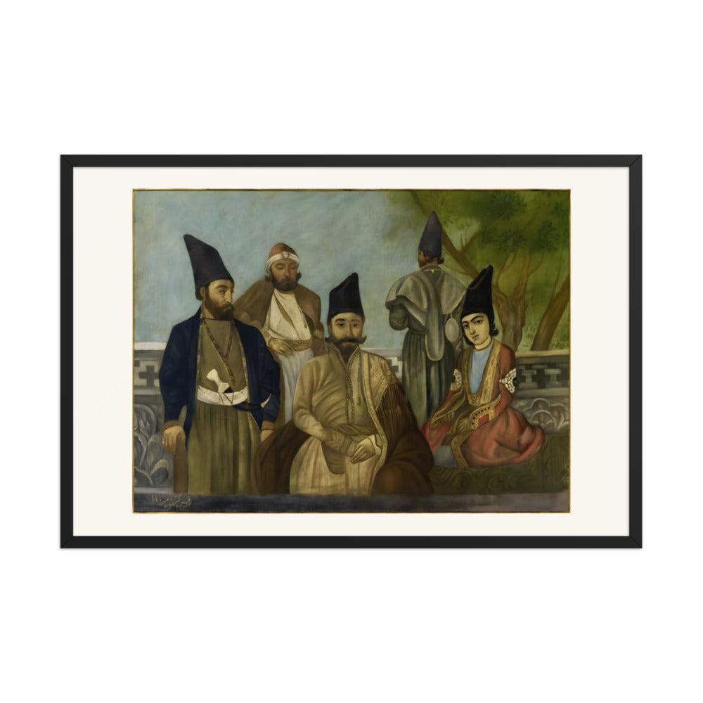A Qajar Nobleman with His Kinsmen | Restored Qajar Painting — view 3