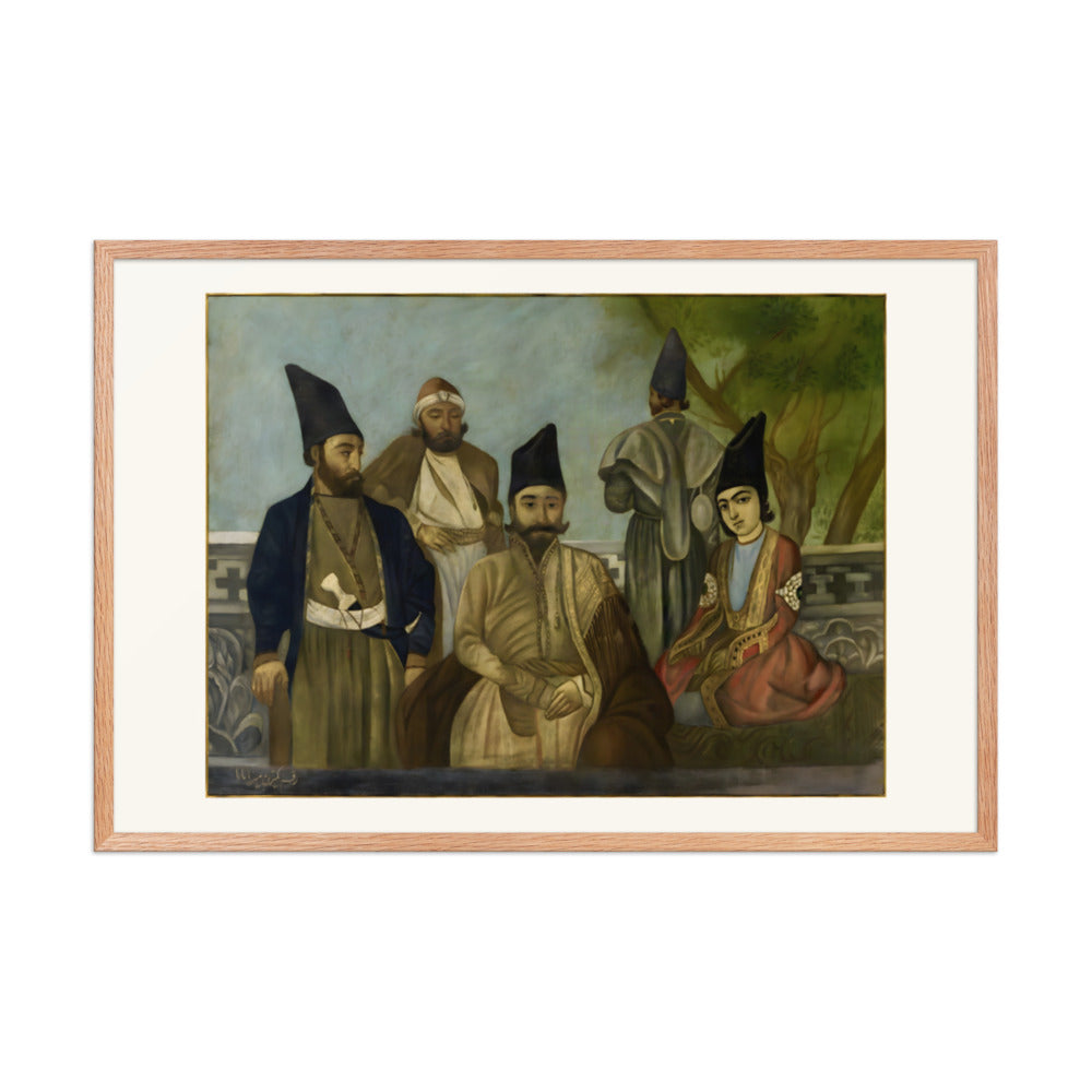A Qajar Nobleman with His Kinsmen | Restored Qajar Painting — view 6
