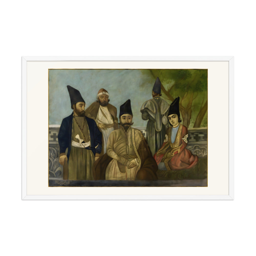 A Qajar Nobleman with His Kinsmen | Restored Qajar Painting — view 9