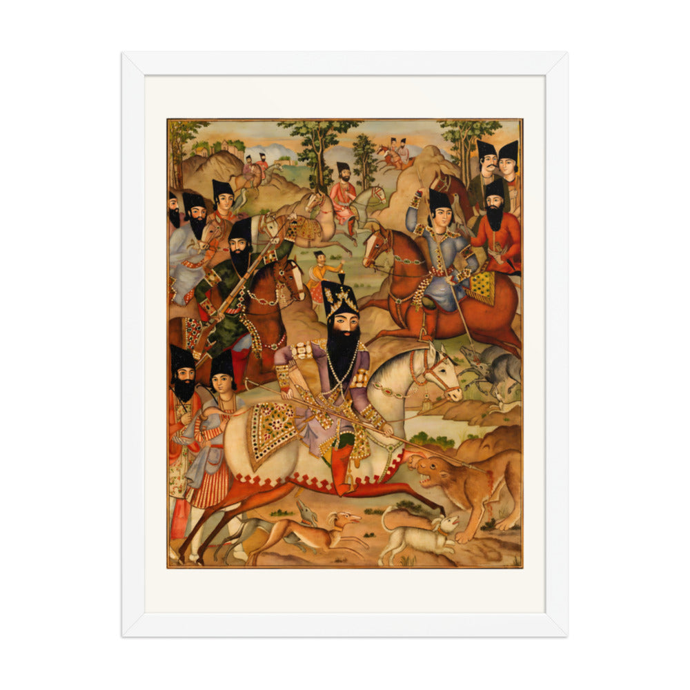 Fath-Ali Shah Hunting — a Painted Lacquer Panel | Restored Qajar Painting — view 8