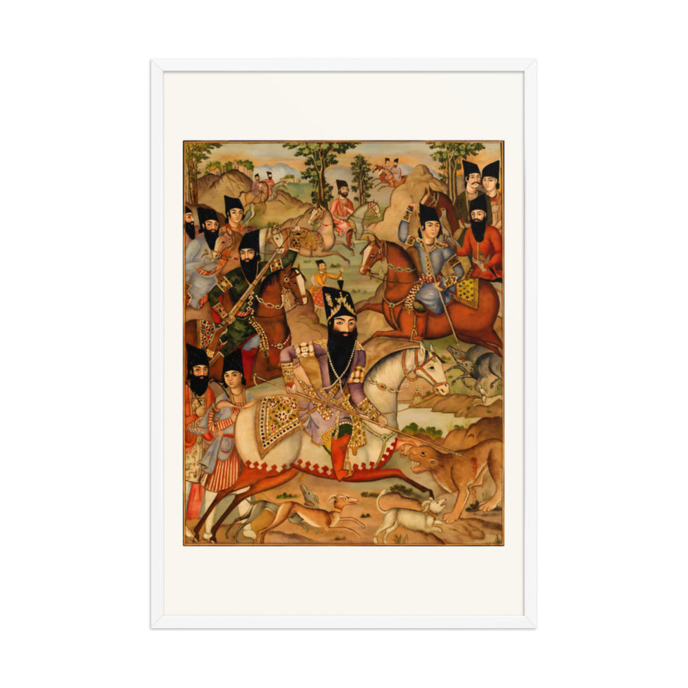 Fath-Ali Shah Hunting — a Painted Lacquer Panel | Restored Qajar Painting — view 9