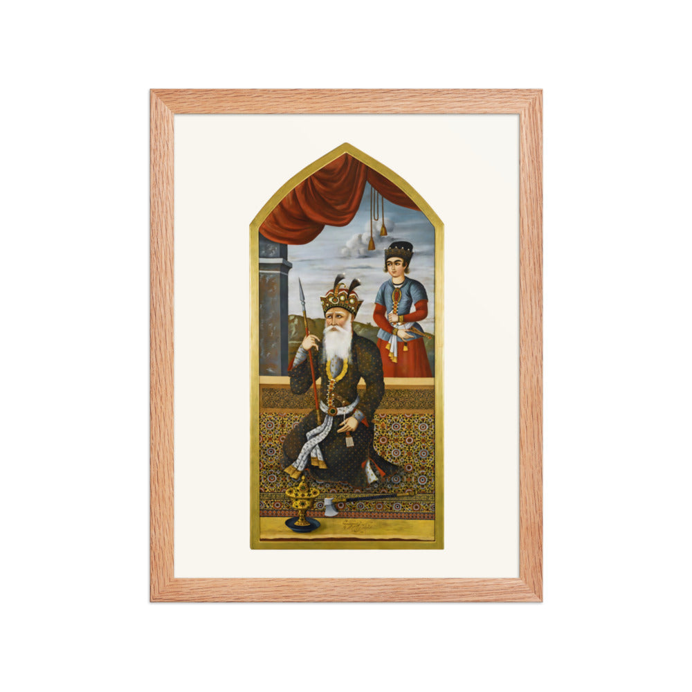King Jamshid, Signed by Mihr Ali, 1803 | Restored Qajar Painting — view 4