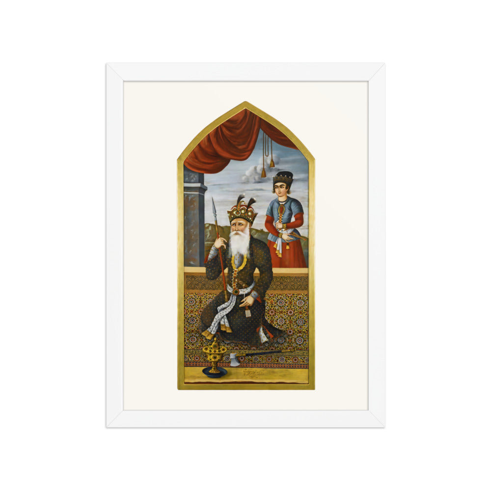 King Jamshid, Signed by Mihr Ali, 1803 | Restored Qajar Painting — view 7