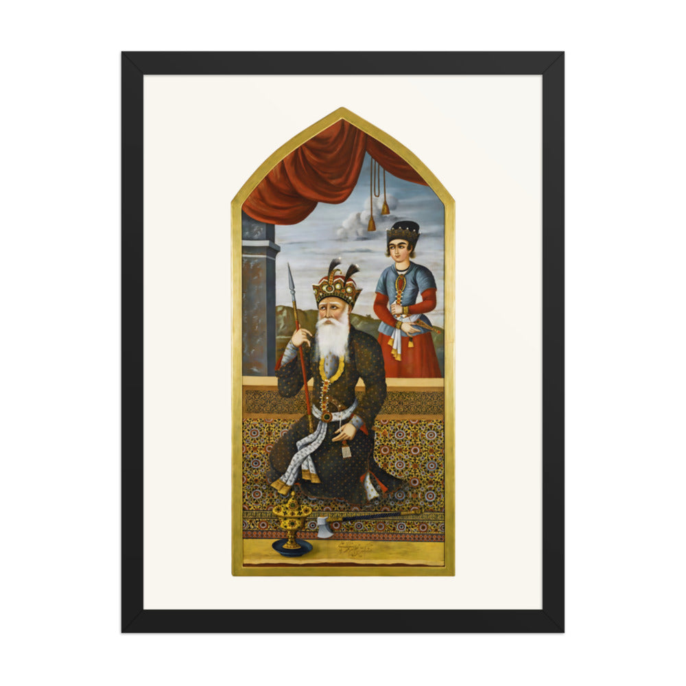 King Jamshid, Signed by Mihr Ali, 1803 | Restored Qajar Painting — view 2