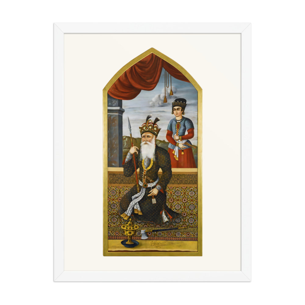 King Jamshid, Signed by Mihr Ali, 1803 | Restored Qajar Painting — view 8