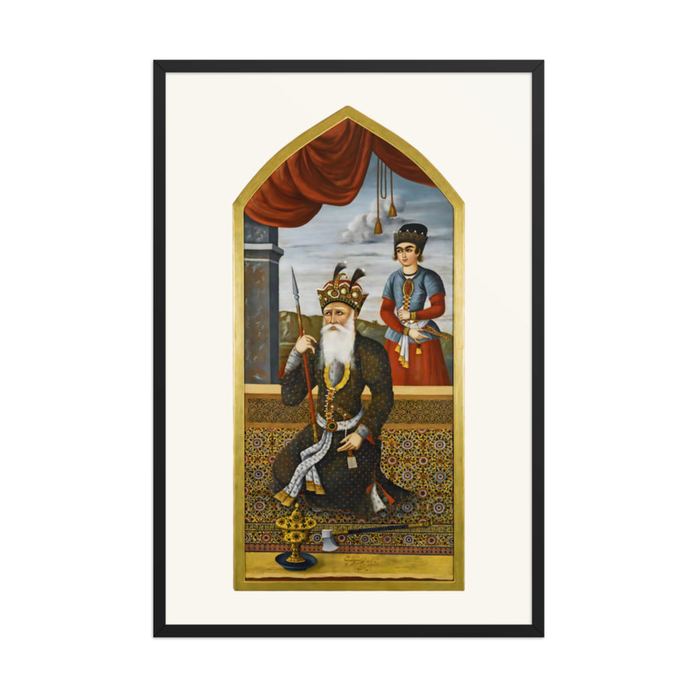 King Jamshid, Signed by Mihr Ali, 1803 | Restored Qajar Painting — view 3