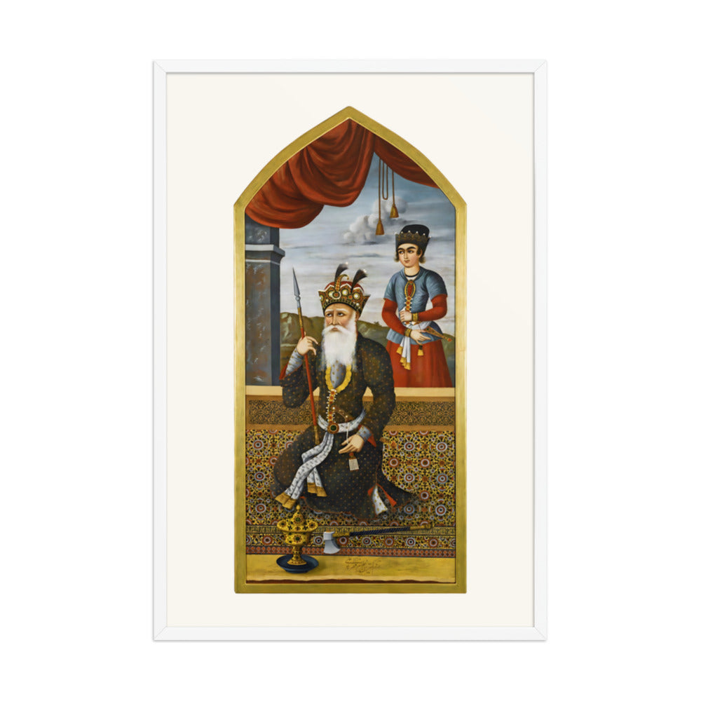 King Jamshid, Signed by Mihr Ali, 1803 | Restored Qajar Painting — view 9