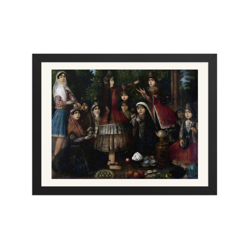 Ladies Dancing Around a Samovar | Restored Qajar Painting