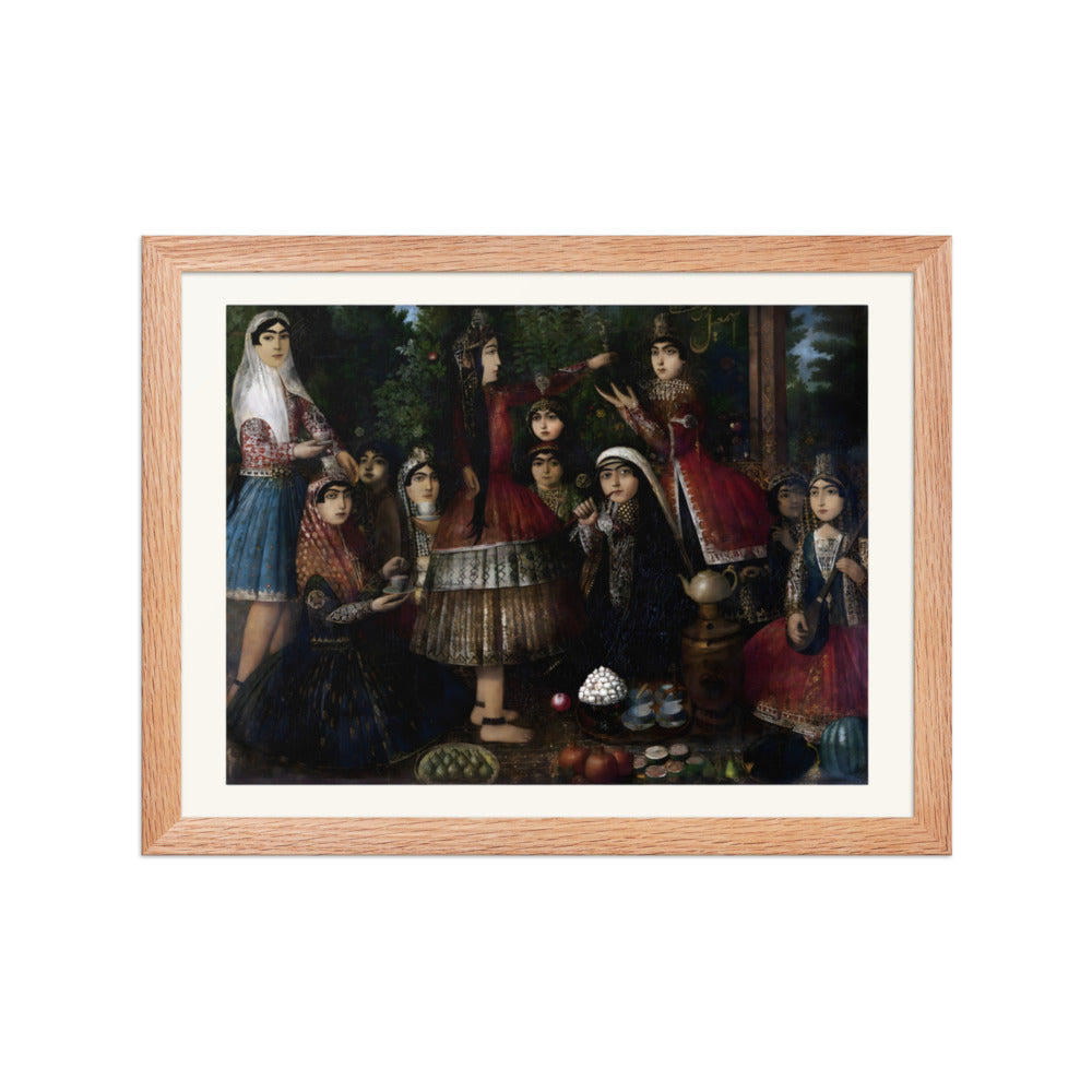 Ladies Dancing Around a Samovar | Restored Qajar Painting — view 4