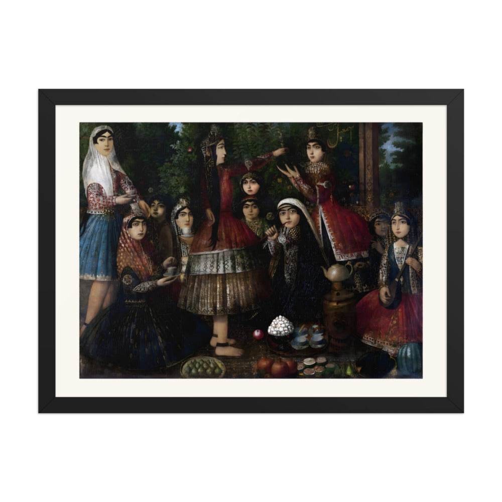 Ladies Dancing Around a Samovar | Restored Qajar Painting — view 2