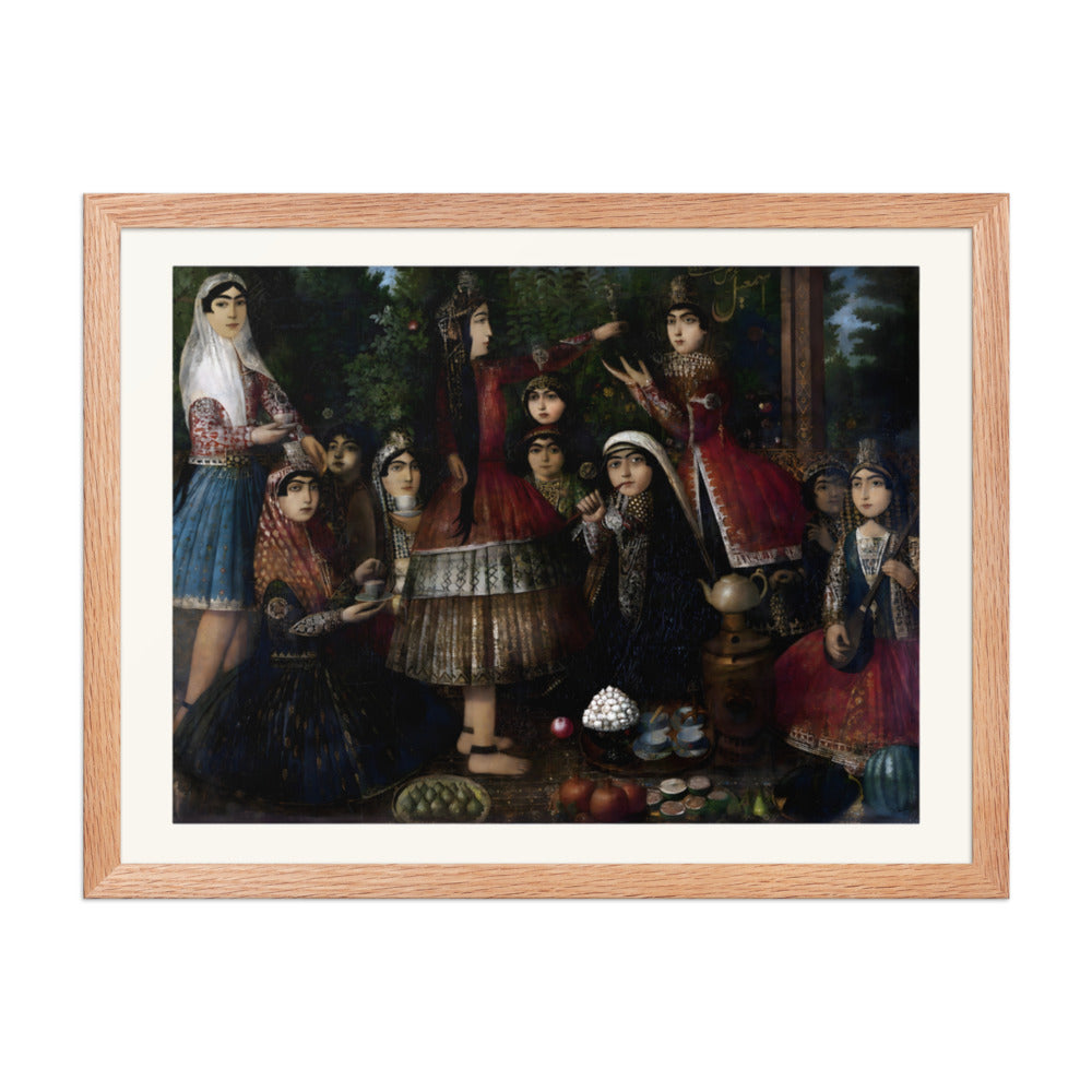 Ladies Dancing Around a Samovar | Restored Qajar Painting — view 5