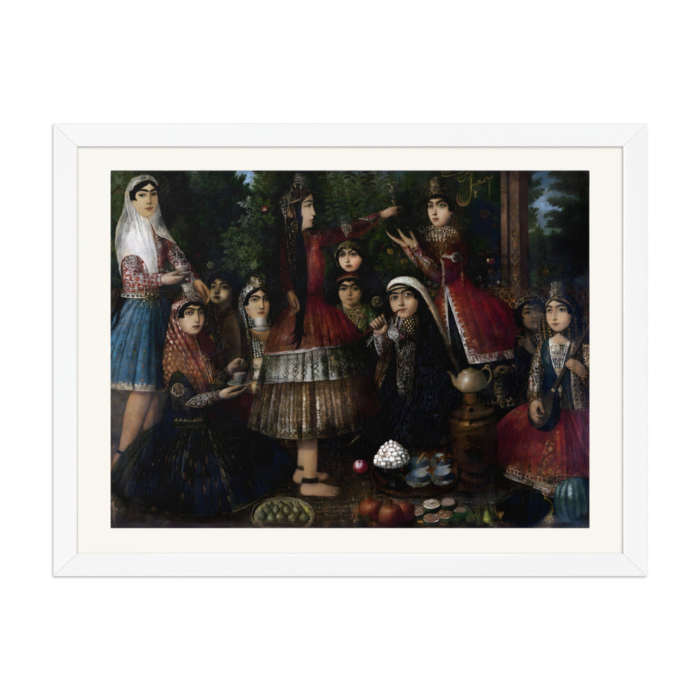Ladies Dancing Around a Samovar | Restored Qajar Painting — view 8