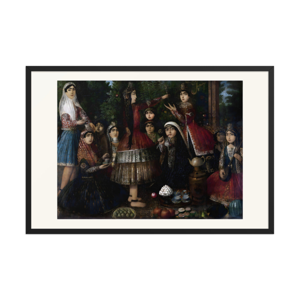 Ladies Dancing Around a Samovar | Restored Qajar Painting — view 3