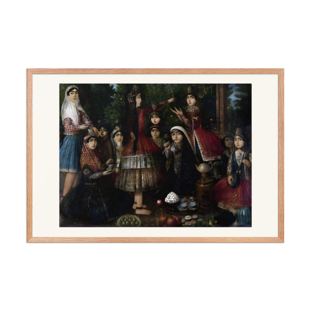Ladies Dancing Around a Samovar | Restored Qajar Painting — view 6